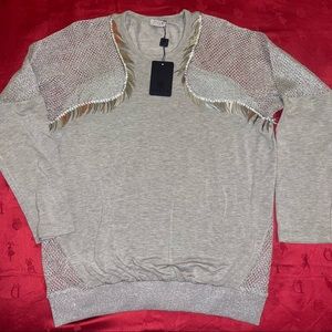 Gizia long sleeve grey blouse woman’s Turkish size (42) US (12)